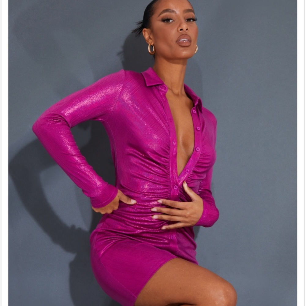 Pink metallic dress
